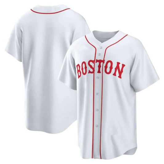 B.Red Sox Blank Player White Alternate Replica Game Baseball Jerseys