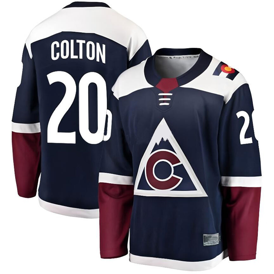 C.Avalanche #20 Ross Colton Player Fanatics Alternate Premium Navy Hockey Jerseys