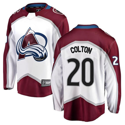 C.Avalanche #20 Ross Colton Player Fanatics Away Premium White Hockey Jerseys