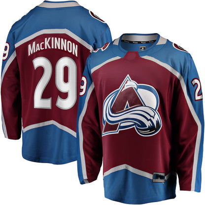 C.Avalanche #29 Nathan MacKinnon Player Fanatics Home Breakaway Burgundy Hockey Jerseys