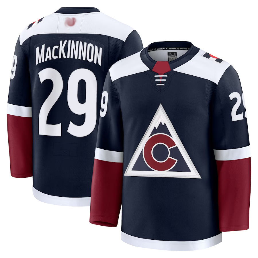 C.Avalanche #29 Nathan MacKinnon Player Fanatics Premium Navy Hockey Jerseys