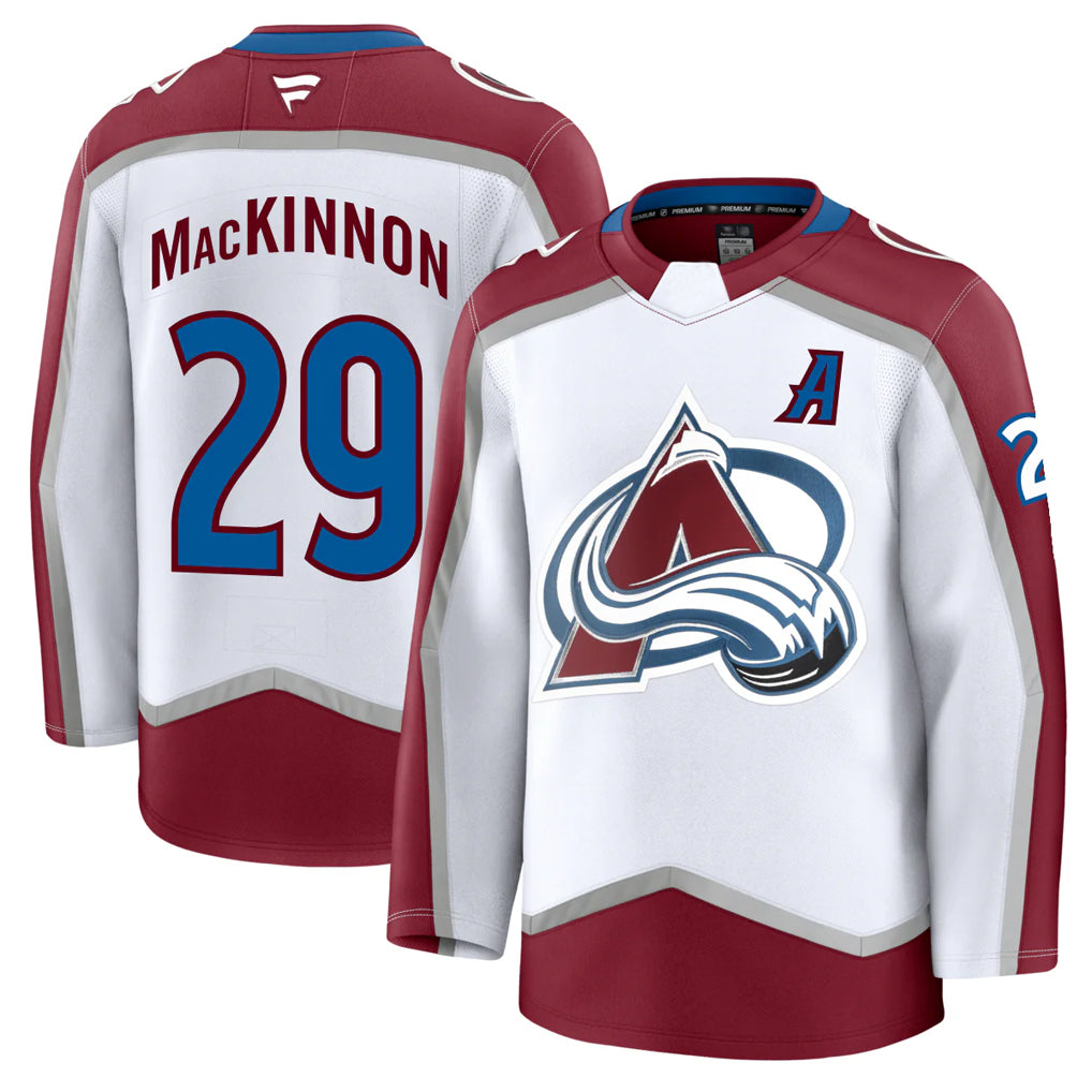 C.Avalanche #29 Nathan Mackinnon Player Fanatics White Heritage Premium Hockey Jerseys