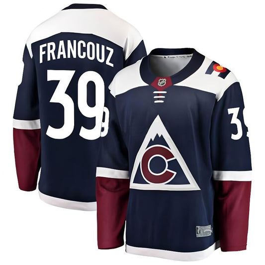 C.Avalanche #39 Pavel Francouz Player Fanatics Alternate Premium Navy Hockey Jerseys