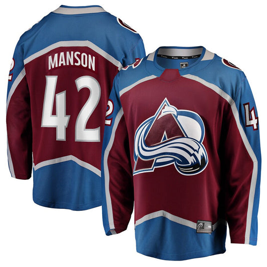 C.Avalanche #42 Josh Manson Player Fanatics Home Breakaway Burgundy Hockey Jerseys