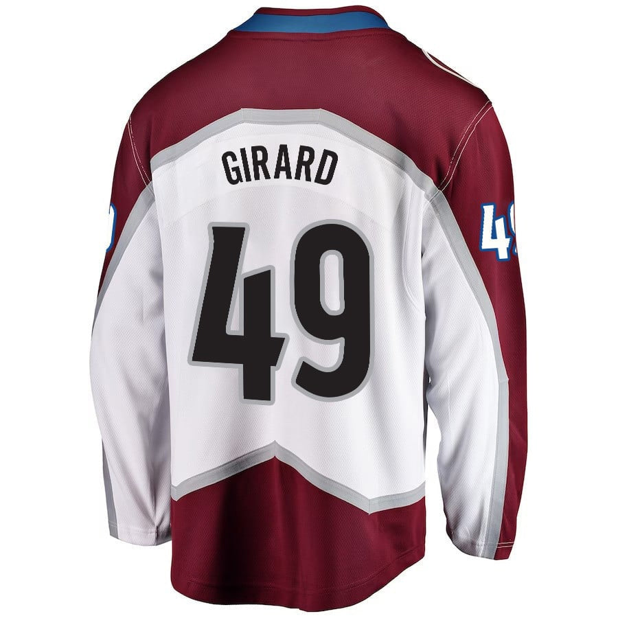 C.Avalanche #49 Samuel Girard Player Fanatics Away Premium White Hockey Jerseys