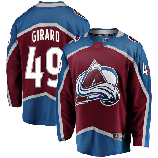 C.Avalanche #49 Samuel Girard Player Fanatics Breakaway Burgundy Hockey Jerseys
