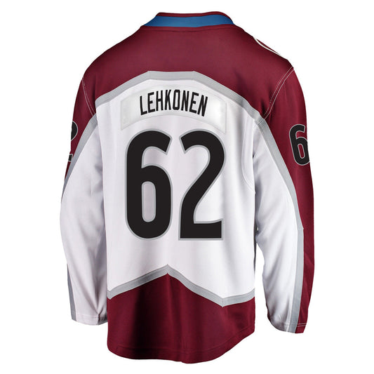 C.Avalanche #62 Artturi Lehkonen Player White Fanatics Home Game Hockey Jerseys