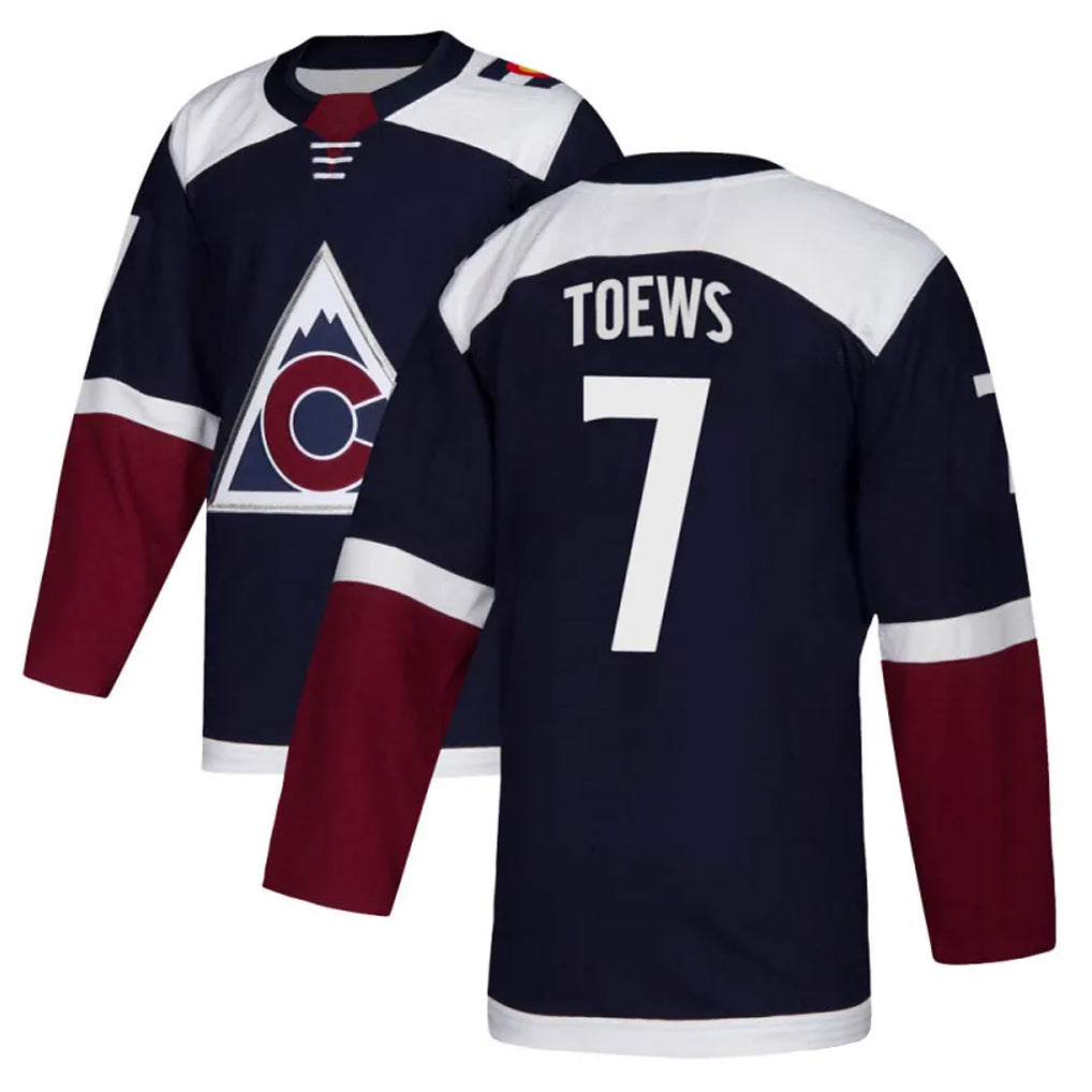 C.Avalanche #7 Devon Toews Player Navy Fanatics Home Game Hockey Jerseys
