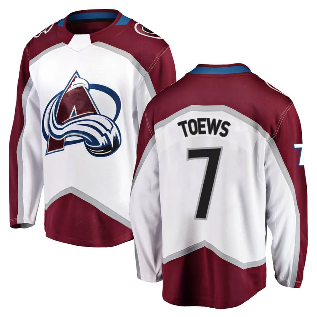 C.Avalanche #7 Devon Toews Player White Fanatics Home Game Hockey Jerseys