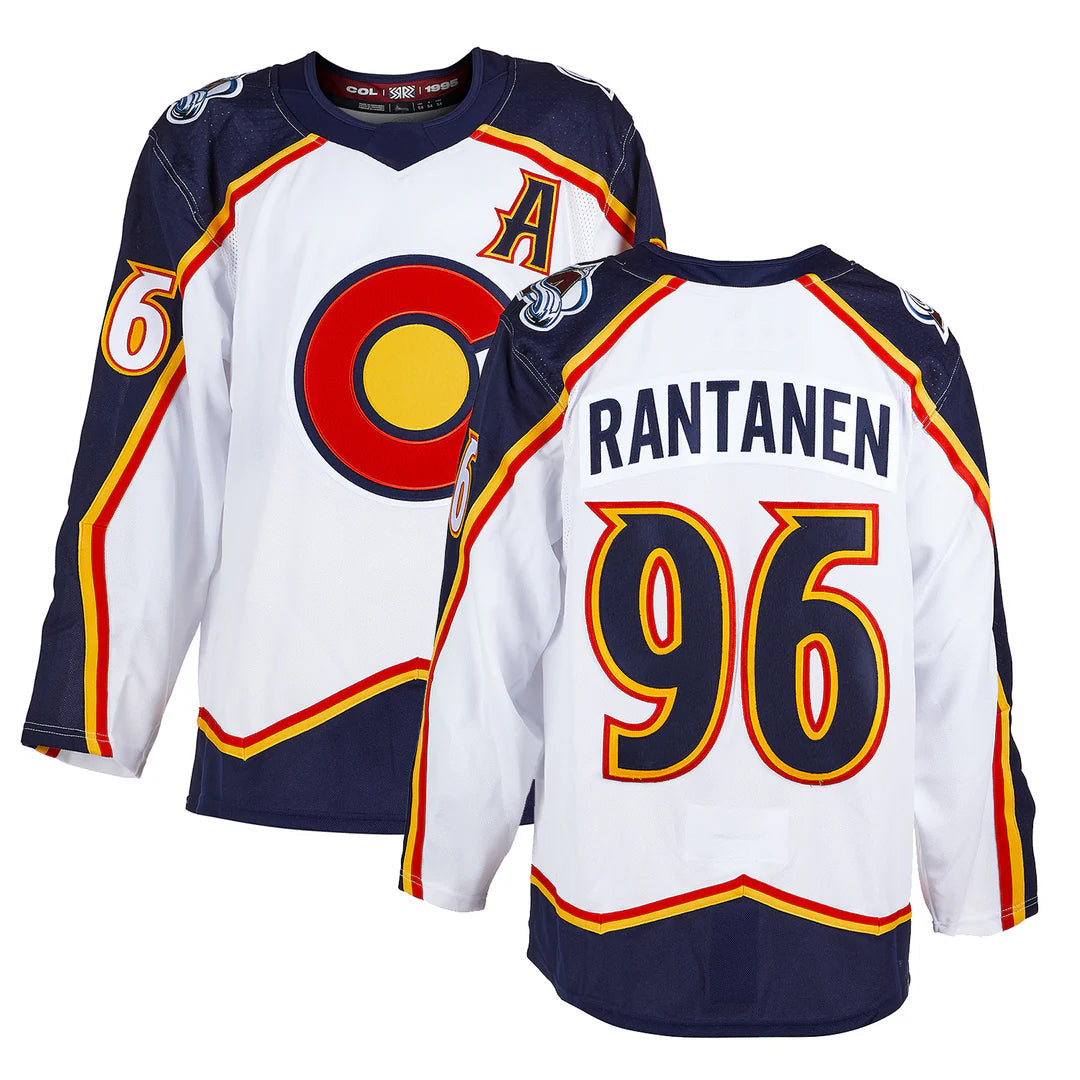 C.Avalanche #96 Mikko Rantanen Player Fanatics White Reverse Retro 2.0  Hockey Jerseys