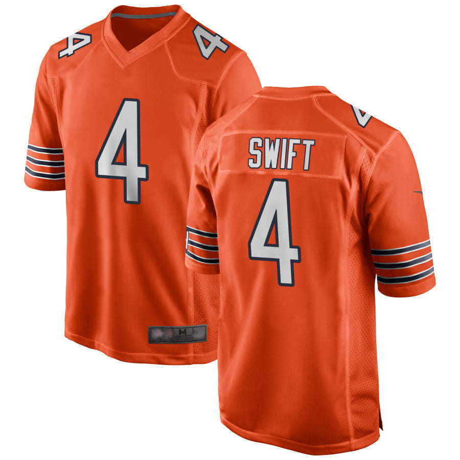 C.Bears #4 D'Andre Swift Player Orange Home Game Football Jerseys