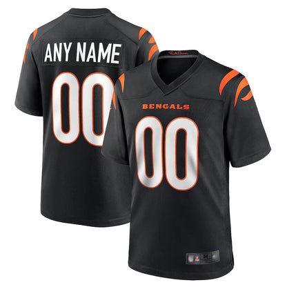 C.Bengals Home Replica Game Football Jerseys - Black - Custom