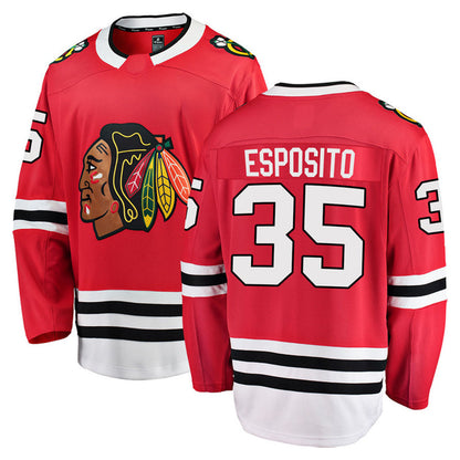 C.Blackhawks #35 Tony Esposito Player Fanatics Red Home Breakaway Hockey Jerseys