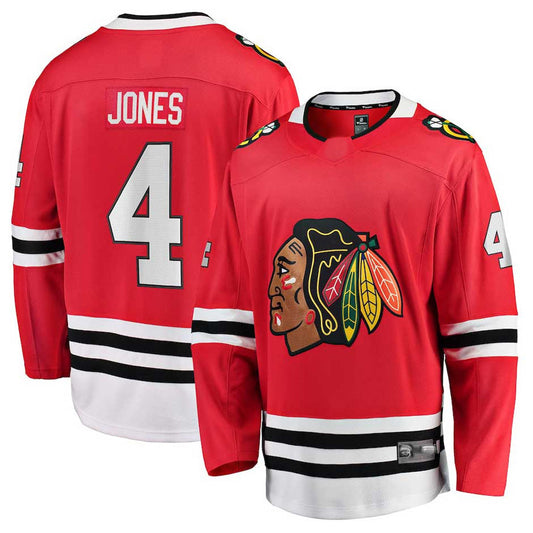 C.Blackhawks #4 Seth Jones Player Fanatics Home Breakaway Red Hockey Jerseys