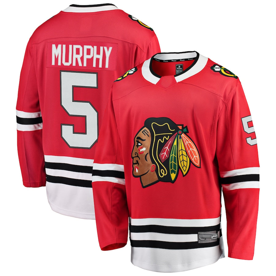 C.Blackhawks #5 Connor Murphy Player Fanatics Breakaway Red Hockey Jerseys