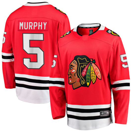 C.Blackhawks #5 Connor Murphy Player Fanatics Home Breakaway Red Hockey Jerseys