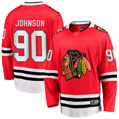 C.Blackhawks #90 Tyler Johnson Player Fanatics Home Breakaway Red Hockey Jerseys