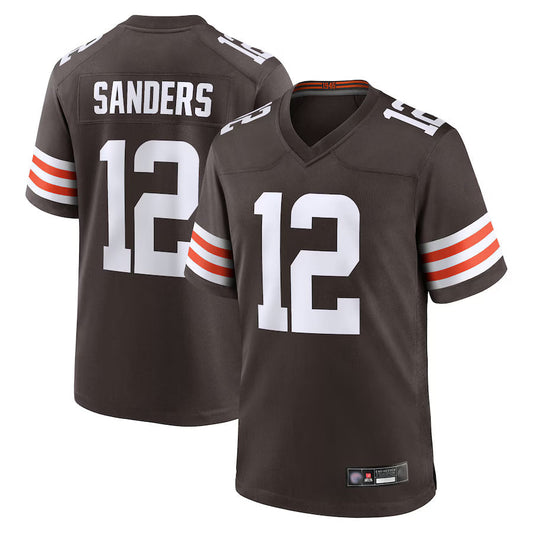C.Browns #12 Shedeur Sanders Player Brown Home Game Football Jerseys