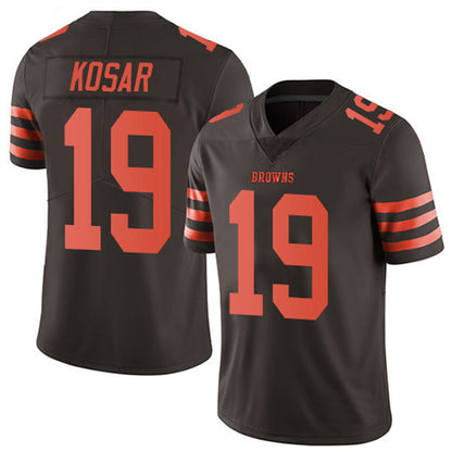 C.Browns #19 Bernie Kosar Player Brown Vapor Limited Color Rush Football Jerseys