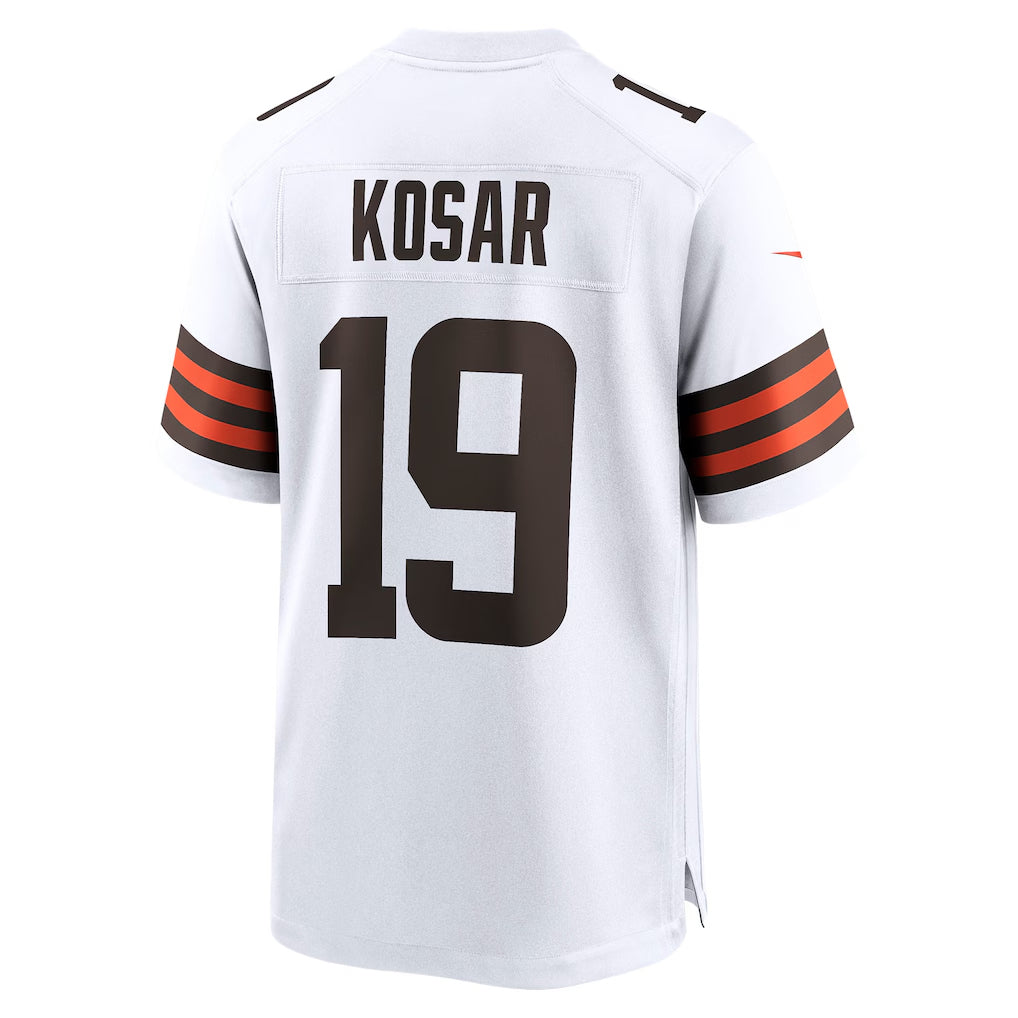 C.Browns #19 Bernie Kosar Player White Home Game Football Jerseys