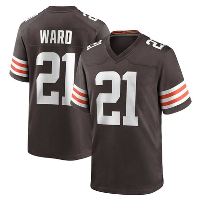 C.Browns #21 Denzel Ward Player Brown Home Game Football Jerseys