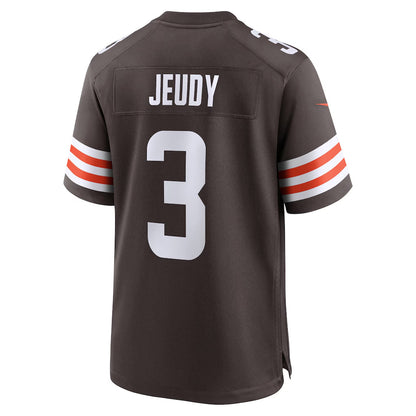 C.Browns #3 Jerry Jeudy Player Brown Home Game Football Jerseys