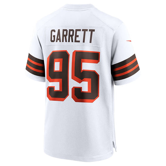 C.Browns #95 Myles Garrett Player WHITE Alternate Game Football Jerseys