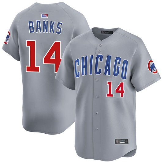 C.Cubs #14 Ernie Banks Player Road Limited Baseball Jerseys