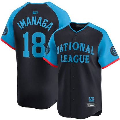 C.Cubs #18 Shota Imanaga Player Navy Elite National League All-Star Game Baseball Jersey