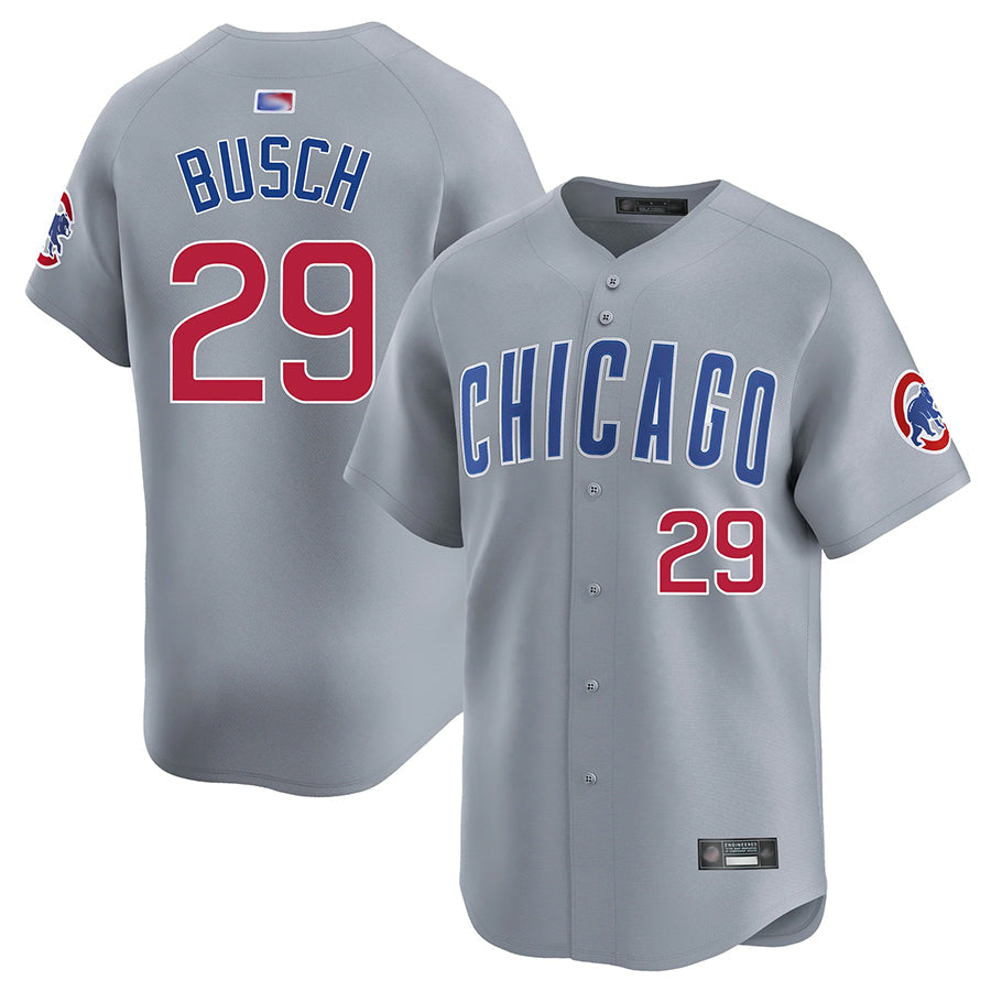 C.Cubs #29 Michael Busch Player Grey Road Limited Baseball Jerseys