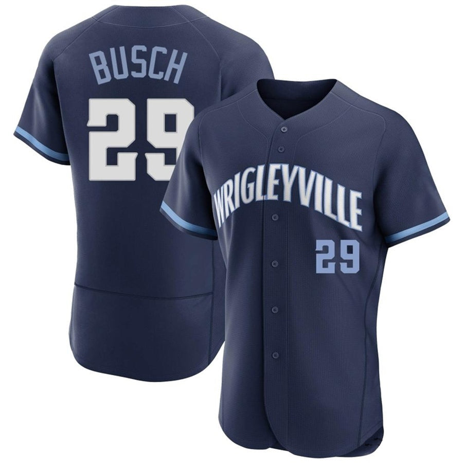 C.Cubs #29 Michael Busch Player Navy City Connect Limited Baseball Jerseys