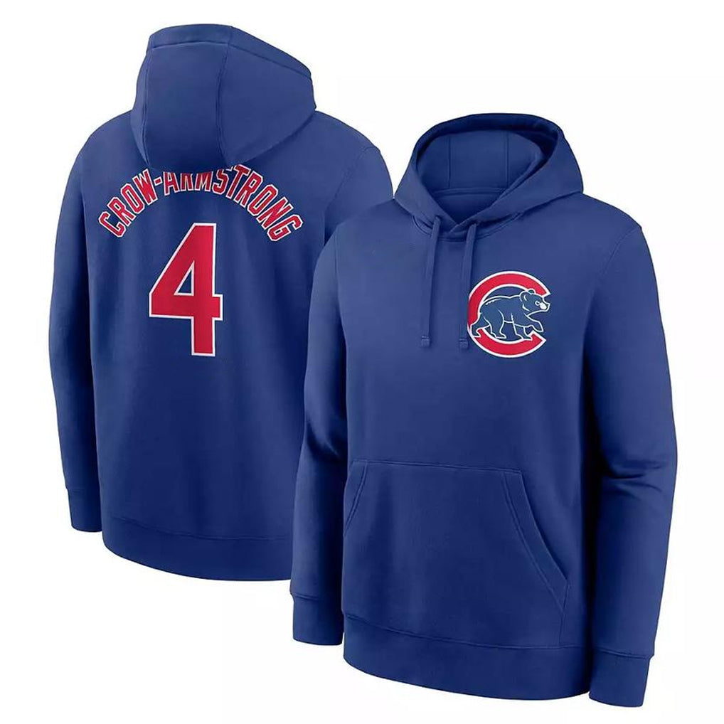 C.Cubs #4 Pete Crow-Armstrong Player Royal Pullover Hoodie Baseball Jerseys