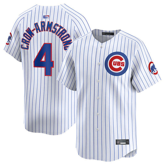 C.Cubs #4 Pete Crow-Armstrong Player White Home Limited Baseball Jerseys