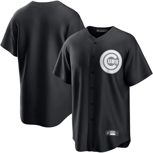 C.Cubs Blank Player Black Lights Out Replica Baseball Jerseys