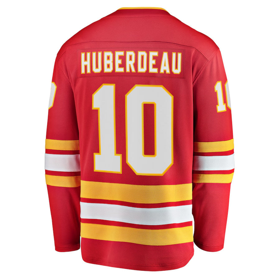 C.Flames #10 Jonathan Huberdeau Player Fanatics Home Breakaway Red Hockey Jerseys