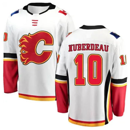 C.Flames #10 Jonathan Huberdeau Player Fanatics White Stitched Home Hockey Jerseys