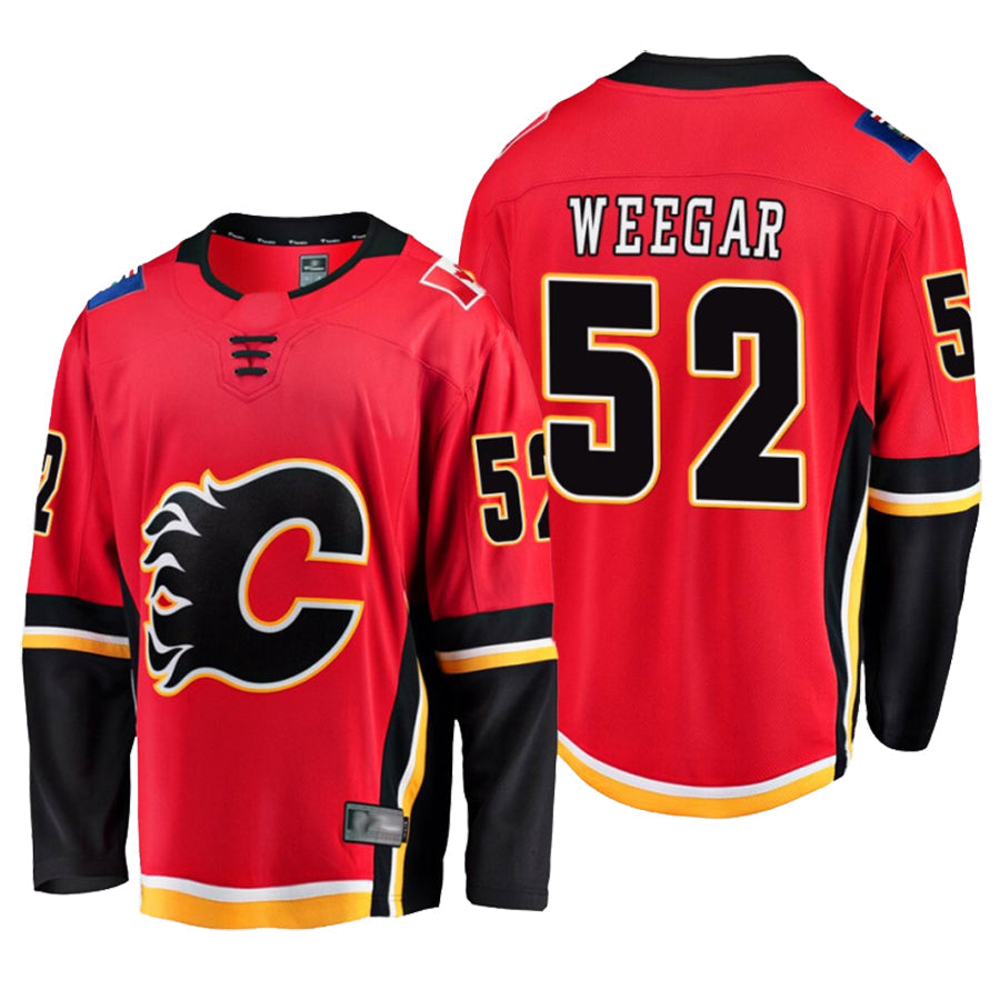C.Flames #52 MacKenzie Weegar Player Fanatics Breakaway Red Hockey Jerseys