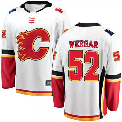 C.Flames #52 MacKenzie Weegar Player Fanatics Breakaway White Hockey Jerseys