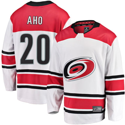 C.Hurricanes #20 Sebastian Aho Player White Alternate Fanatics Breakaway Hockey Jerseys