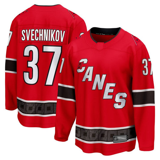 C.Hurricanes #37 Andrei Svechnikov Player Fanatics Red Special Edition 2.0 Breakaway Hockey Jerseys
