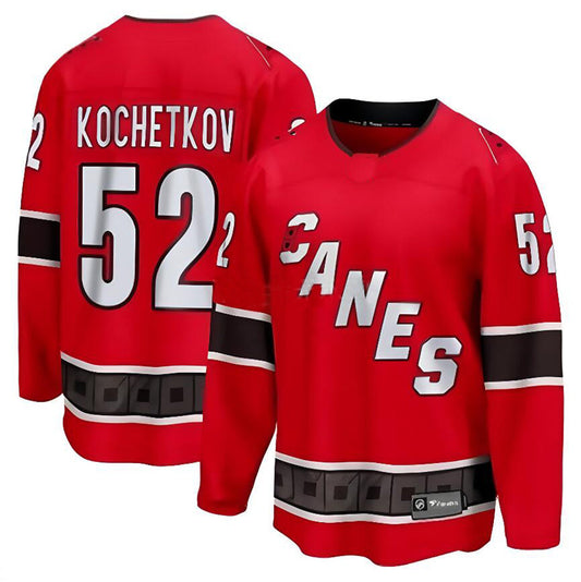 C.Hurricanes #52 Pyotr Kochetkov Player Fanatics Special Edition 2.0 Breakaway Red Hockey Jerseys