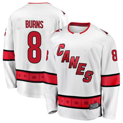 C.Hurricanes #8 Brent Burns Player Fanatics Away Premium White Hockey Jerseys