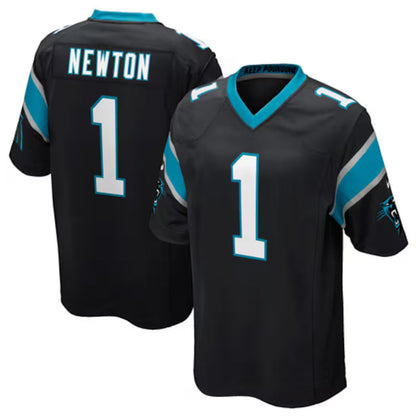 C.Panthers #1 Cam Newton Player Black Game Football Jerseys