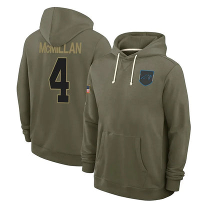 C.Panthers #4 Tetairoa McMillan Player Salute to Service Hoodies Football Jerseys