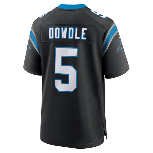 C.Panthers #5 Rico Dowdle Player Black Home Game Football Jerseys