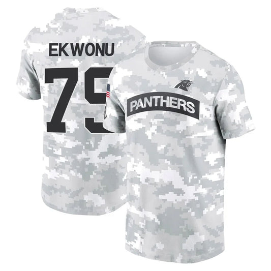 C.Panthers #79 Ikem Ekwonu Player Salute to Service Hoodies & T-Shirts Football Jerseys