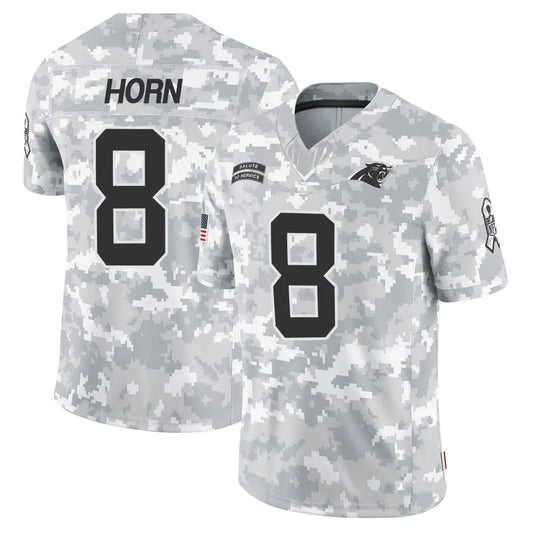 C.Panthers #8 Jaycee Horn Player Arctic Camo Salute to Service Limited Football Jerseys