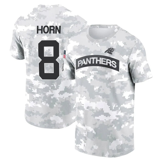 C.Panthers #8 Jaycee Horn Player Salute to Service Hoodies & T-Shirts Football Jerseys