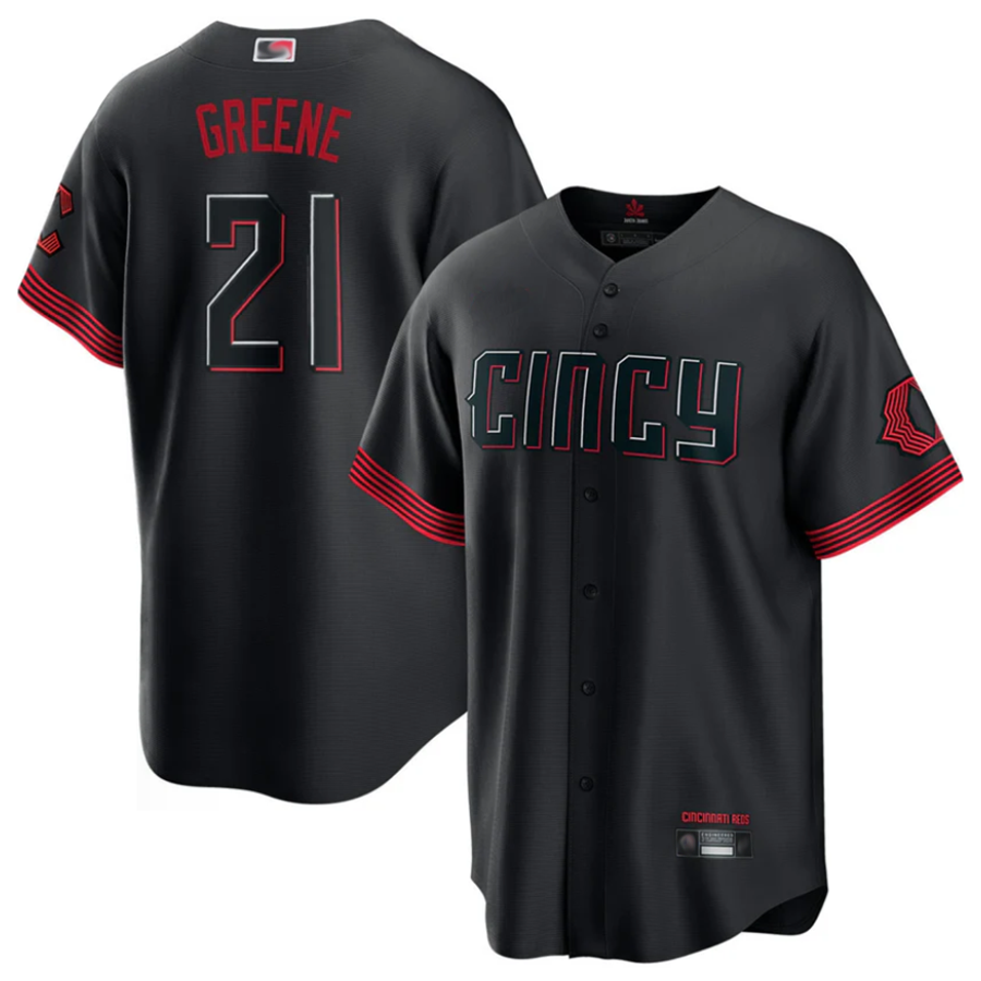 C.Reds #21 Hunter Greene Player Black City Connect Replica Baseball Jerseys