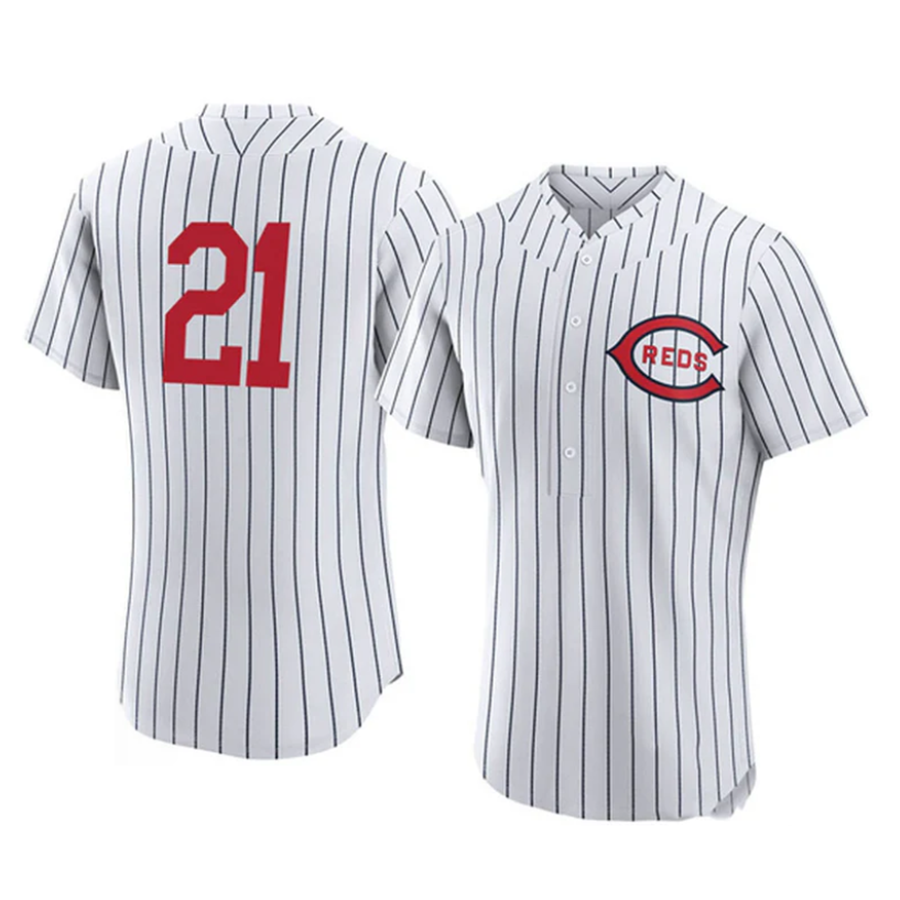 C.Reds #21 Hunter Greene Player White Steer Home Replica Baseball Jerseys